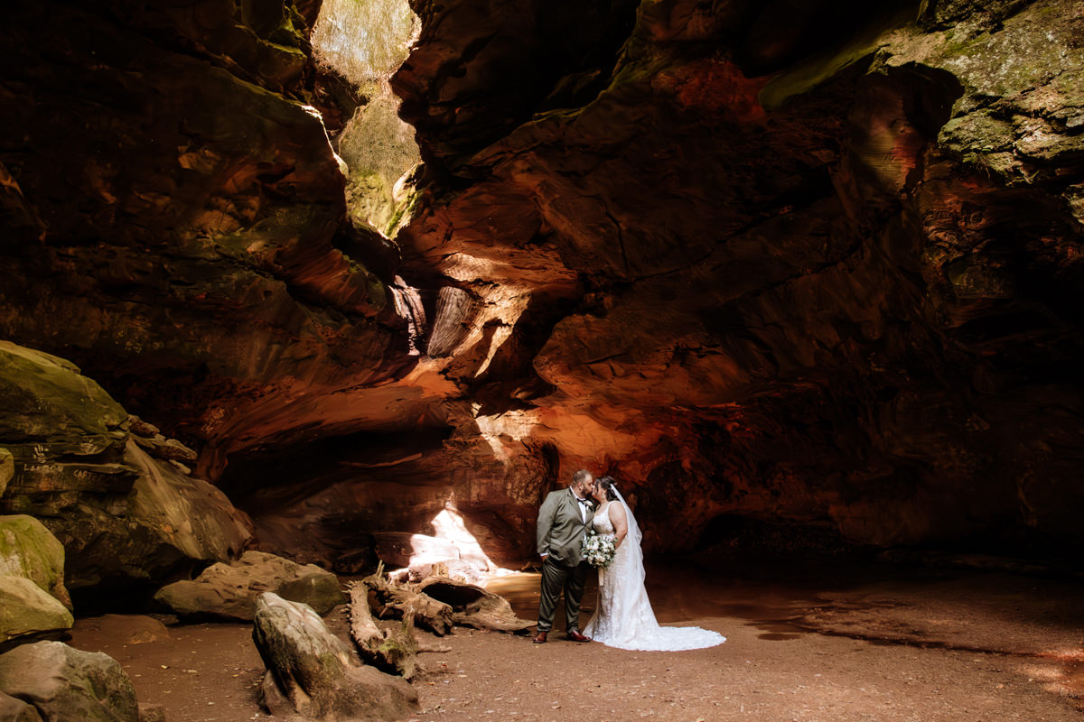 Hocking Hills Full Day Elopement Wedding Conkles Hollow Ash Cave Cabin