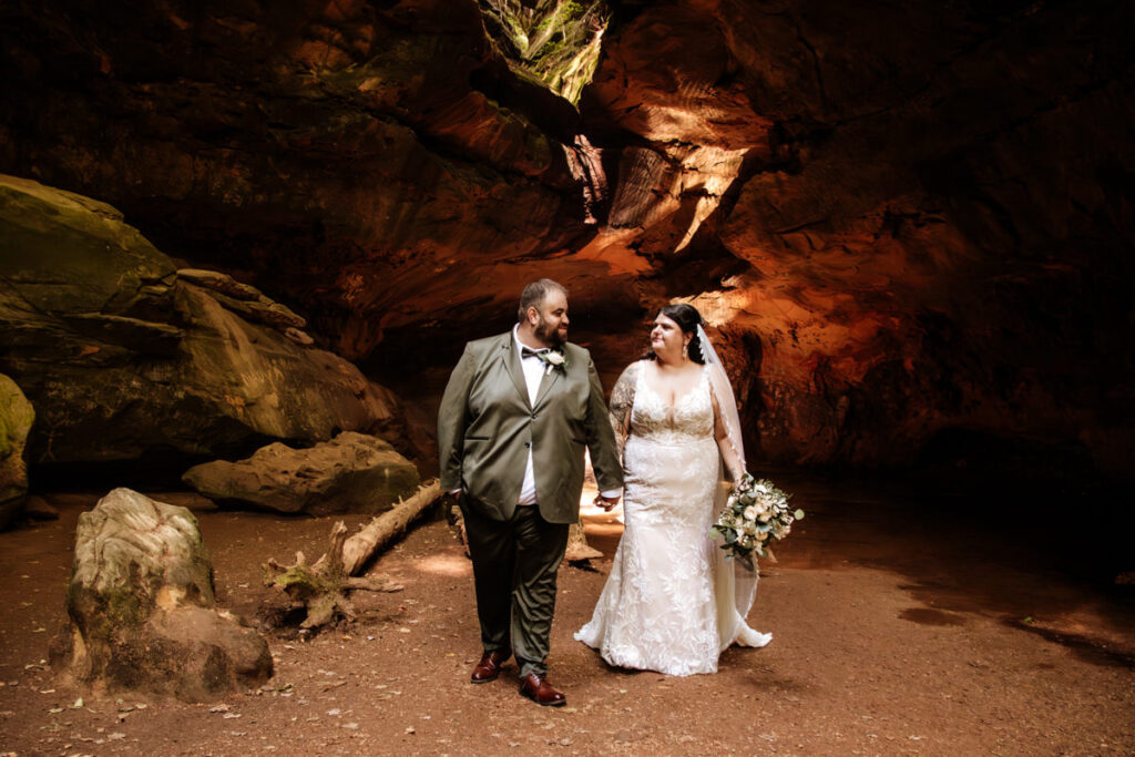 Hocking Hills Full Day Elopement Wedding Conkles Hollow Ash Cave Cabin