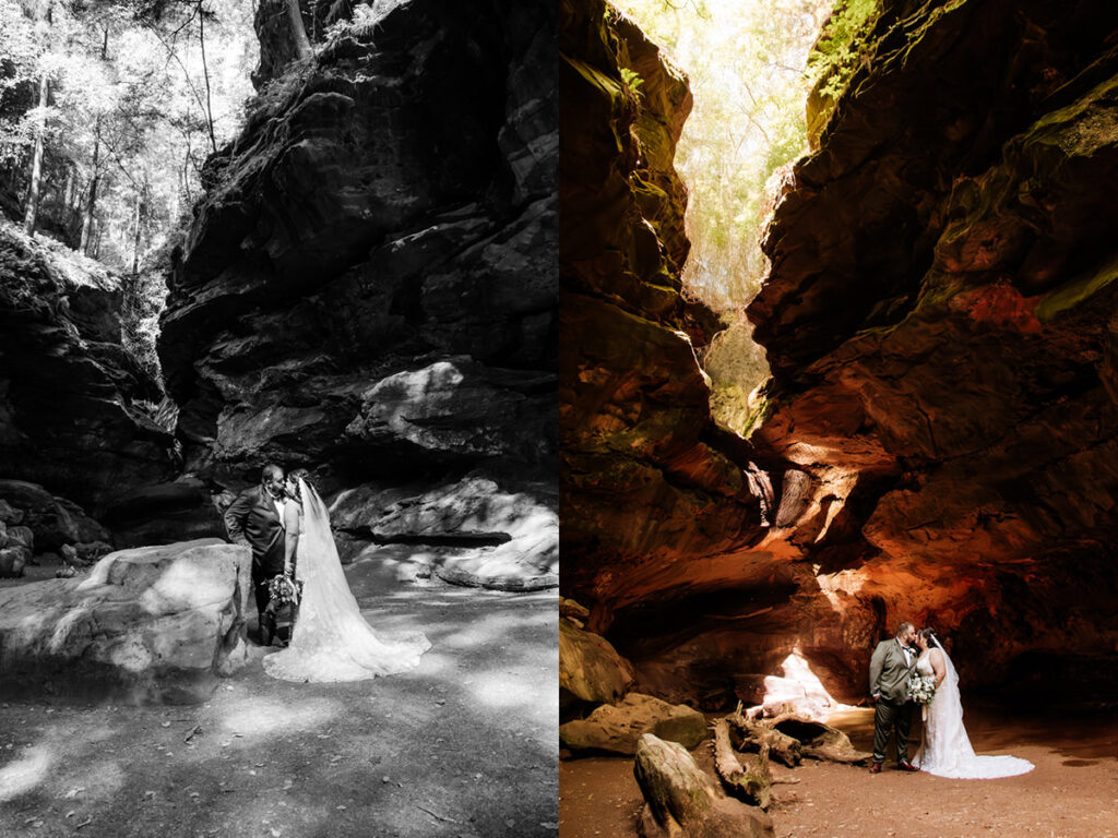 Hocking Hills Full Day Elopement Wedding Conkles Hollow Ash Cave Cabin