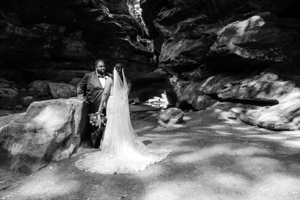 Hocking Hills Full Day Elopement Wedding Conkles Hollow Ash Cave Cabin