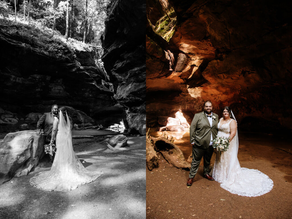 Hocking Hills Full Day Elopement Wedding Conkles Hollow Ash Cave Cabin