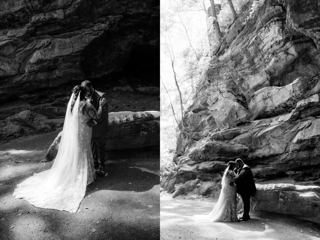 Hocking Hills Full Day Elopement Wedding Conkles Hollow Ash Cave Cabin