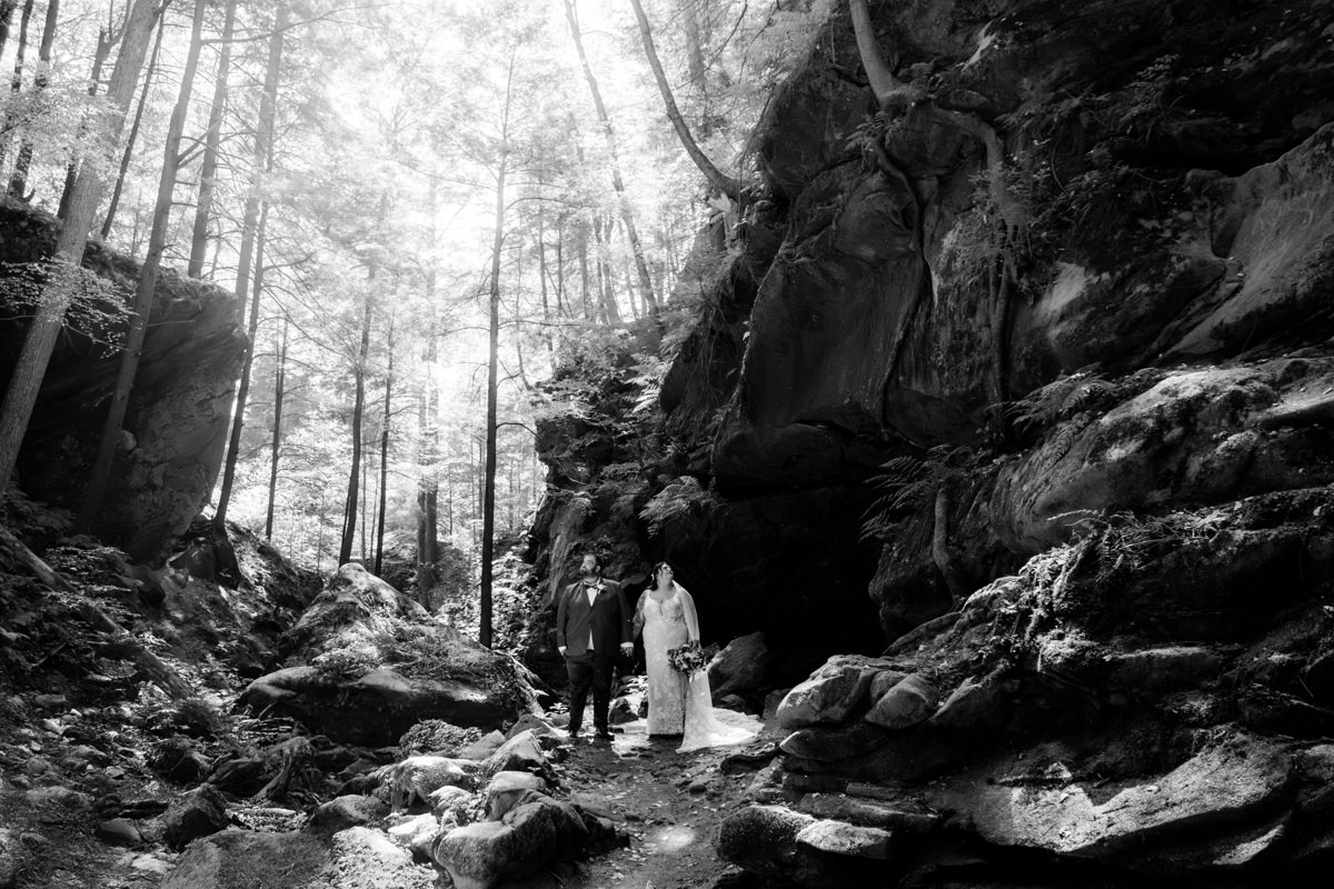 Hocking Hills Full Day Elopement Wedding Conkles Hollow Ash Cave Cabin