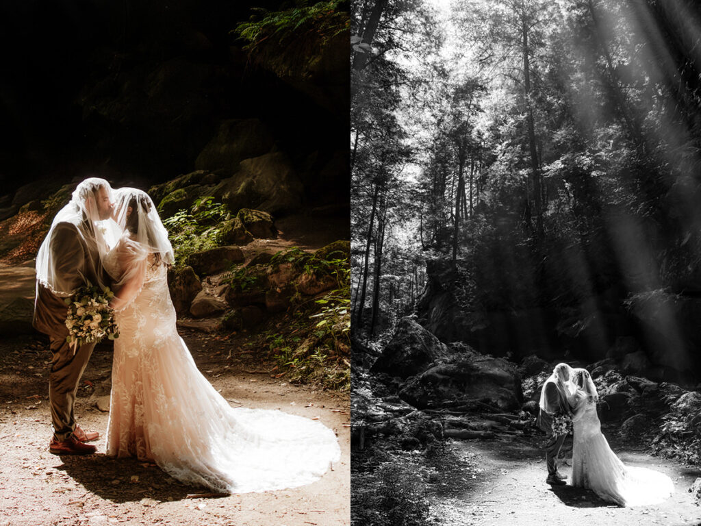 Hocking Hills Full Day Elopement Wedding Conkles Hollow Ash Cave Cabin