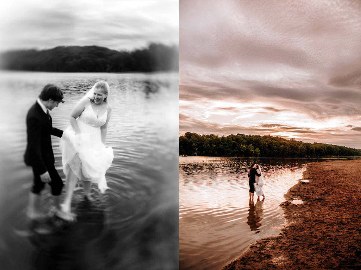 Lake Logan Hocking Hills Beach Wedding Elopement Summer Sunset Golden Hour Photographer