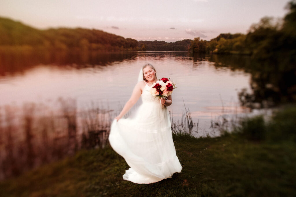 Lake Logan Hocking Hills Beach Wedding Elopement Summer Sunset Golden Hour Photographer