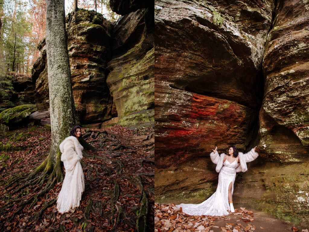 The Rockhouse, with its tunnel-like cave and captivating 'window' views, provided a truly unique and breathtaking backdrop for their intimate Couples Portraits.