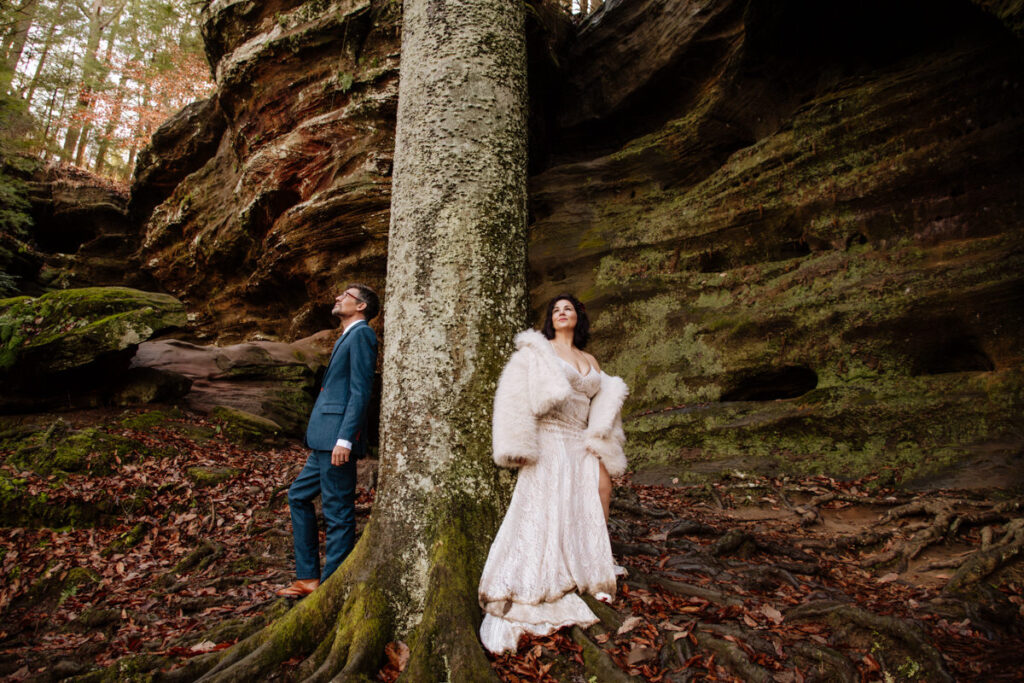 The Rockhouse, with its tunnel-like cave and captivating 'window' views, provided a truly unique and breathtaking backdrop for their intimate Couples Portraits.