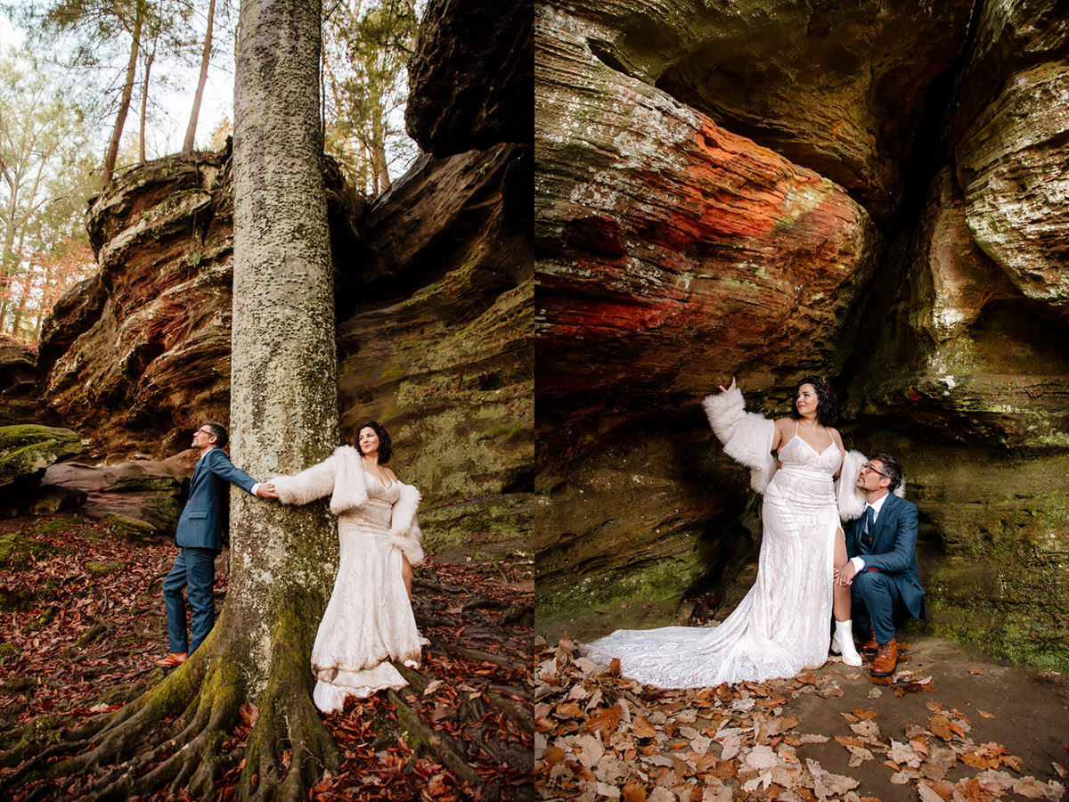 The Rockhouse, with its tunnel-like cave and captivating 'window' views, provided a truly unique and breathtaking backdrop for their intimate Couples Portraits.