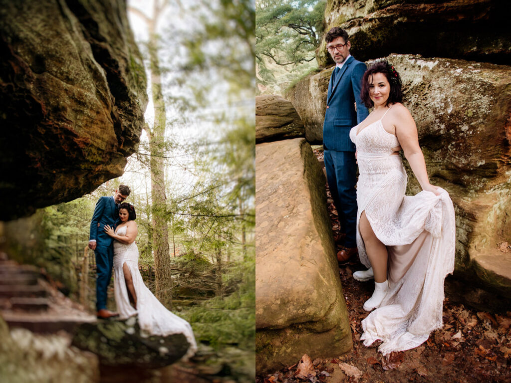 The Rockhouse, with its tunnel-like cave and captivating 'window' views, provided a truly unique and breathtaking backdrop for their intimate Couples Portraits.