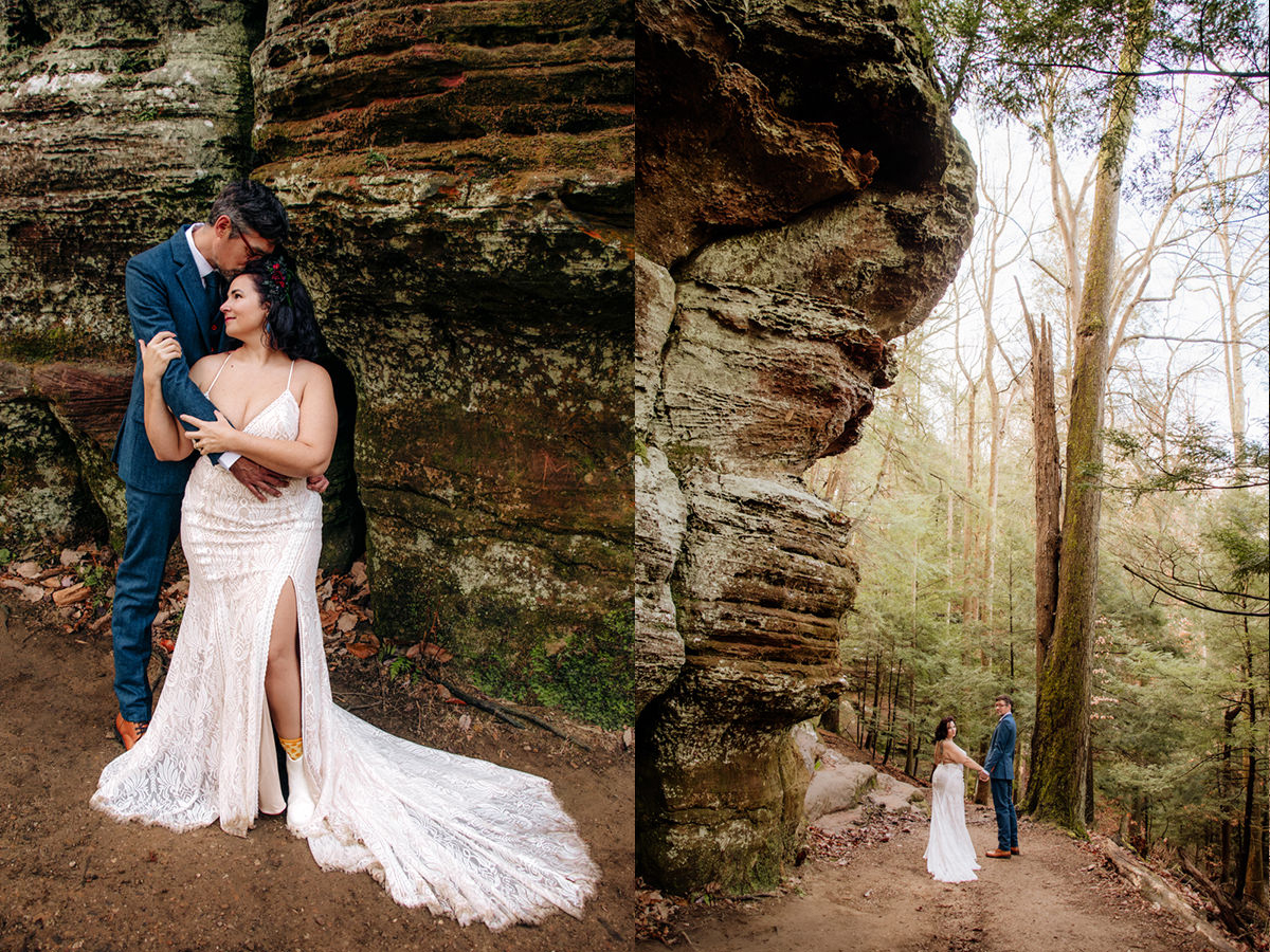 The Rockhouse, with its tunnel-like cave and captivating 'window' views, provided a truly unique and breathtaking backdrop for their intimate Couples Portraits.