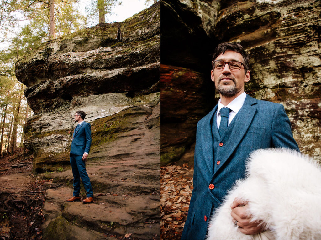 The Rockhouse, with its tunnel-like cave and captivating 'window' views, provided a truly unique and breathtaking backdrop for their intimate Couples Portraits.