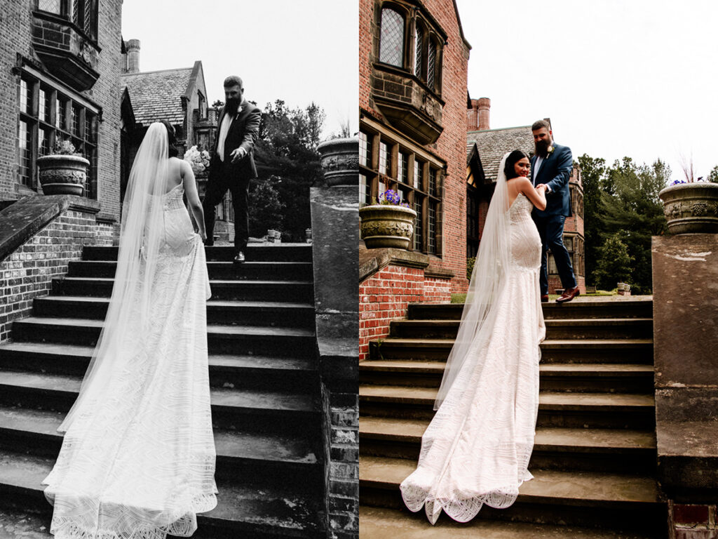 Akron Canton Ohio Intimate Wedding Photographer Bender's Tavern Stan Hywet Mansion Garden