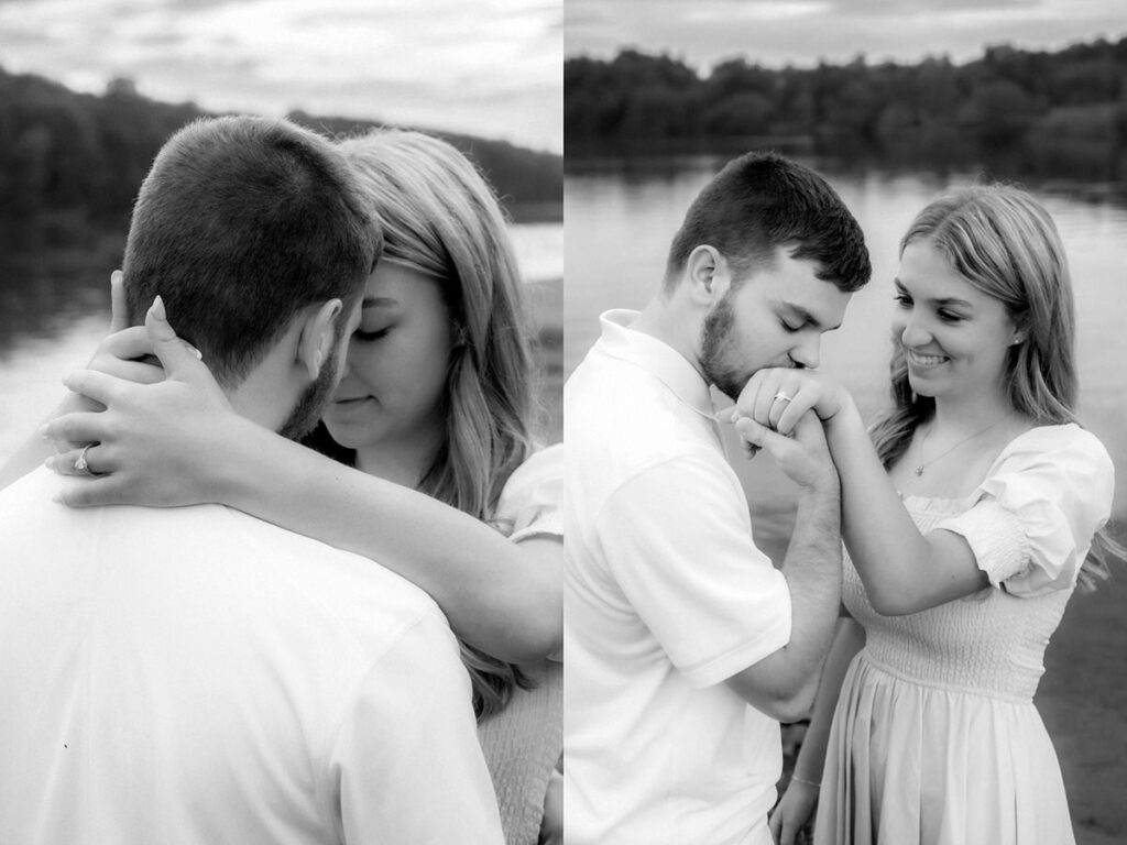 Lake Logan Hocking Hills Romantic Summer Engagement Beach Session