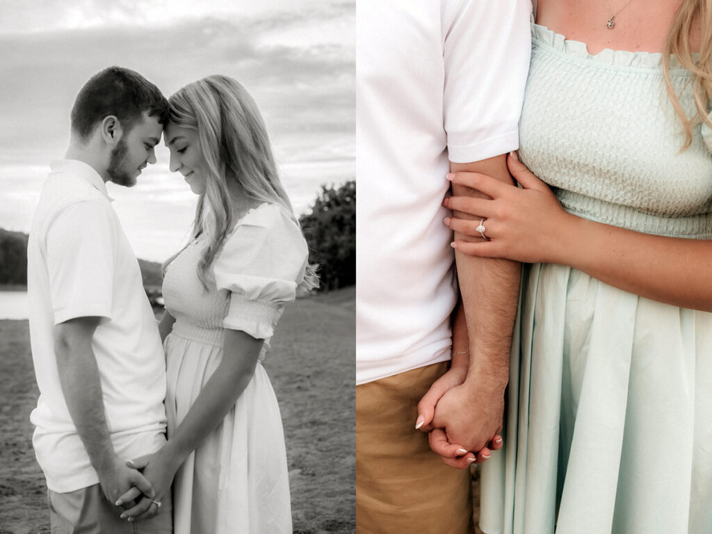 Lake Logan Hocking Hills Romantic Summer Engagement Beach Session