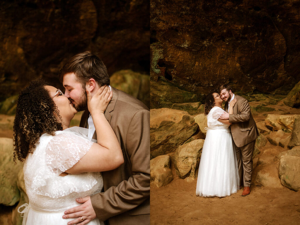 rainy ash cave Conkles Hollow hocking hills ohio wedding elopement