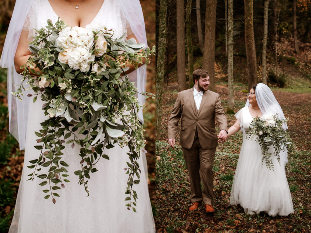 rainy ash cave Conkles Hollow hocking hills ohio wedding elopement