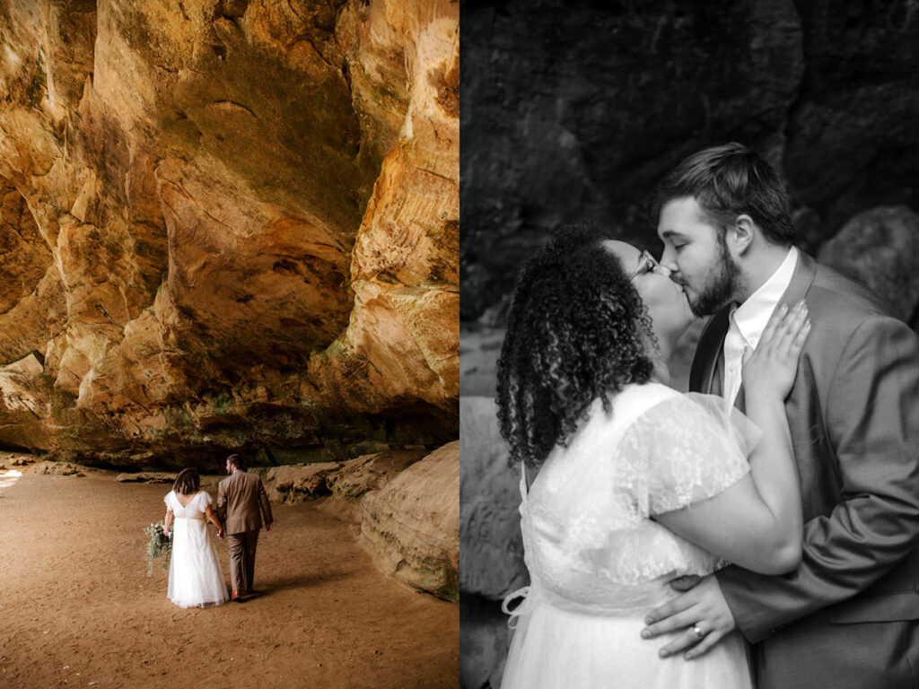 rainy ash cave Conkles Hollow hocking hills ohio wedding elopement