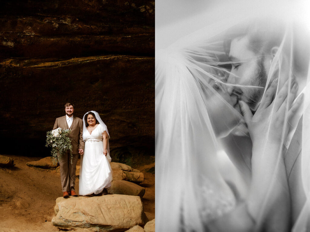 rainy ash cave Conkles Hollow hocking hills ohio wedding elopement