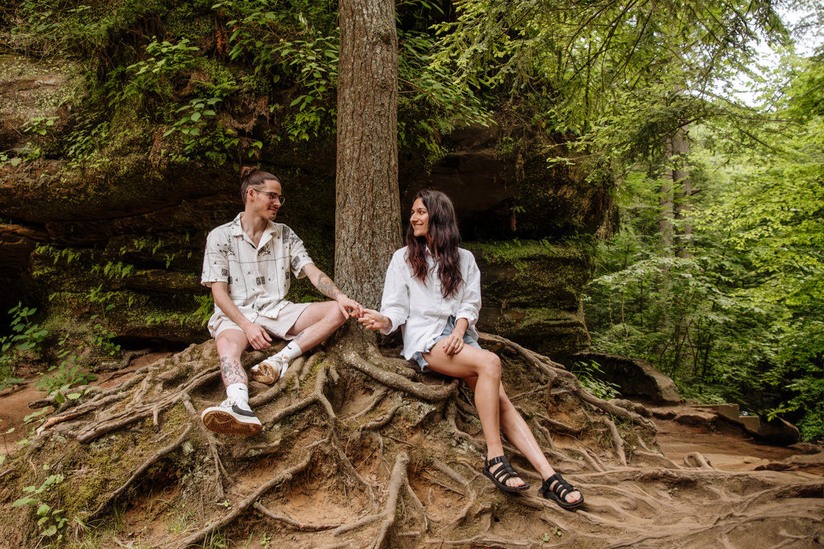 Old Mans Cave Hocking Hills Summer Engagement Portrait Session Elizabeth Nihiser Photography