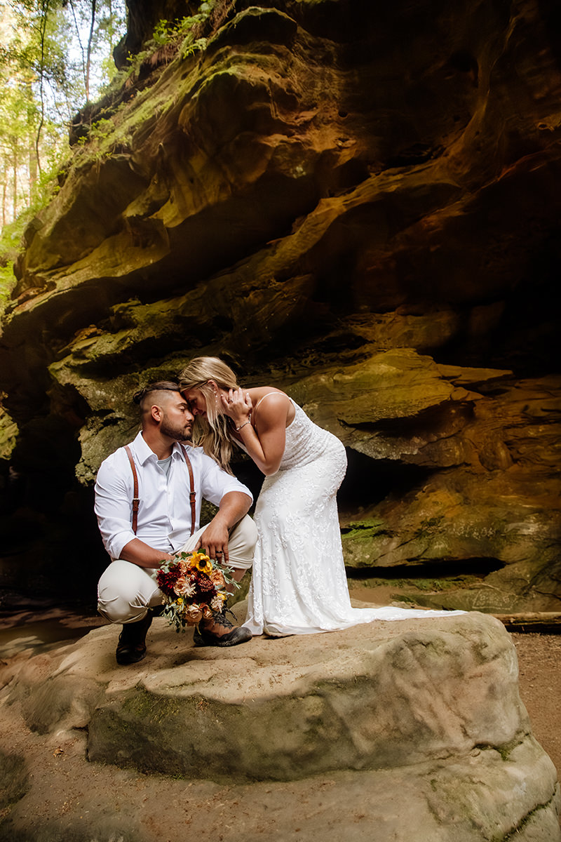Conkles Hollow Adventure Elopement in the Hocking Hills Ohio Middle Earth of the Midwest Lord of the Rings Wedding Photographer