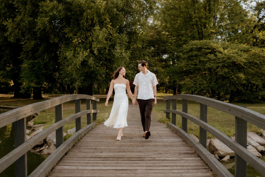 Schiller Park Columbus Ohio Engagement Photos Elizabeth Nihiser Photography Romantic Comedy Central Park Cute Whimsical Fun Love Joy Happy Beautiful Artistic Film Motion Blur Classic Modern Golden Hour Dress Outfit Inspo Inspiration Pinterest Travel Best Ring