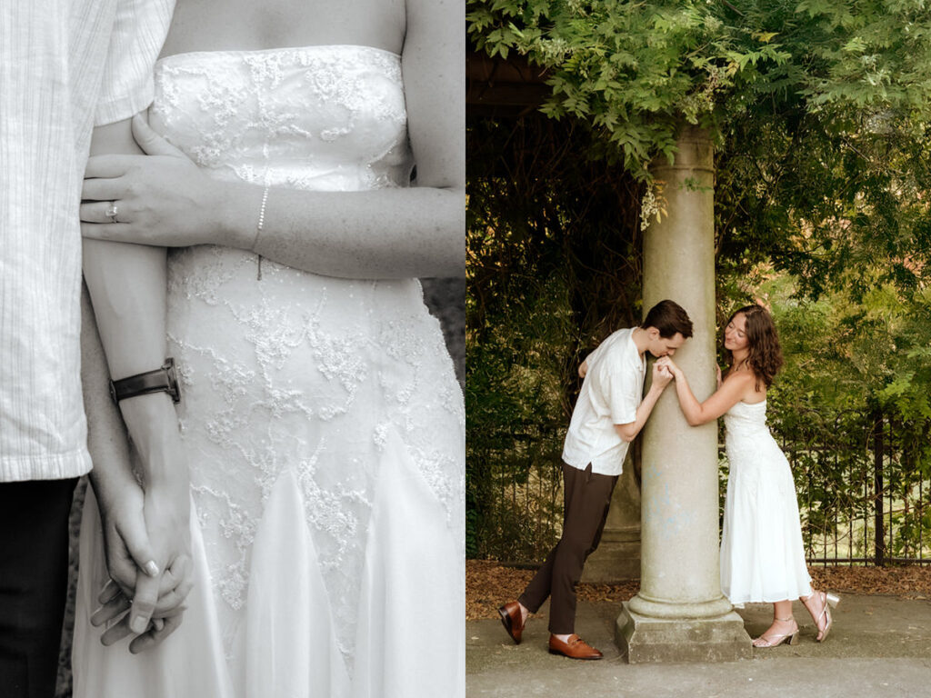 Schiller Park Columbus Ohio Engagement Photos Elizabeth Nihiser Photography Romantic Comedy Central Park Cute Whimsical Fun Love Joy Happy Beautiful Artistic Film Motion Blur Classic Modern Golden Hour Dress Outfit Inspo Inspiration Pinterest Travel Best Ring