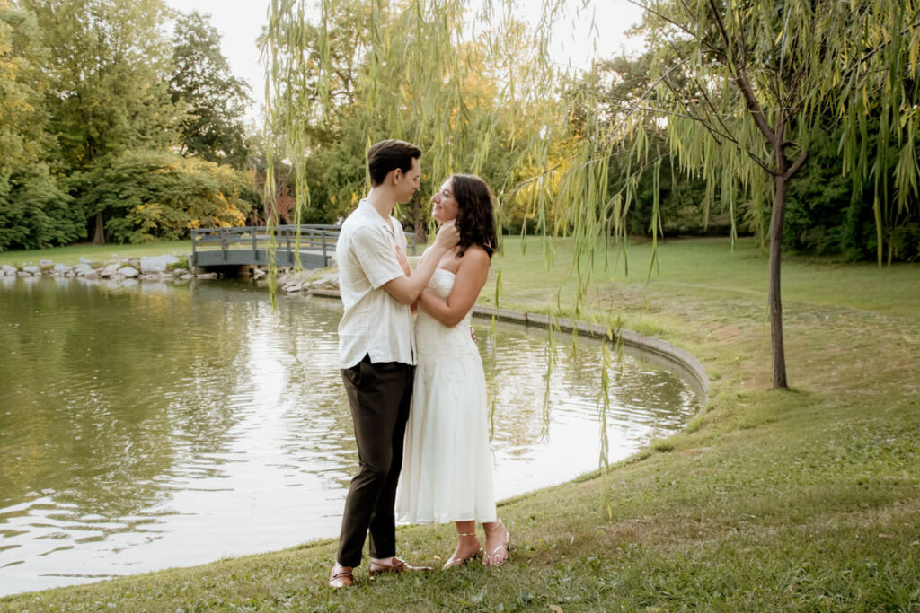 Schiller Park Columbus Ohio Engagement Photos Elizabeth Nihiser Photography Romantic Comedy Central Park Cute Whimsical Fun Love Joy Happy Beautiful Artistic Film Motion Blur Classic Modern Golden Hour Dress Outfit Inspo Inspiration Pinterest Travel Best Ring