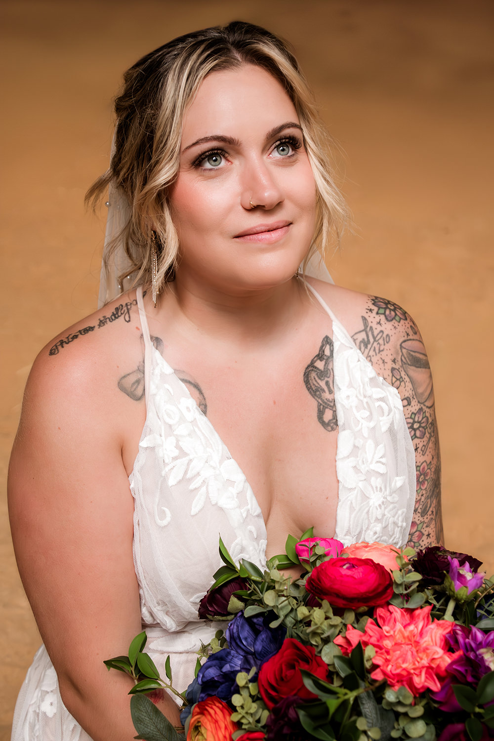 Portrait of a queer bride.