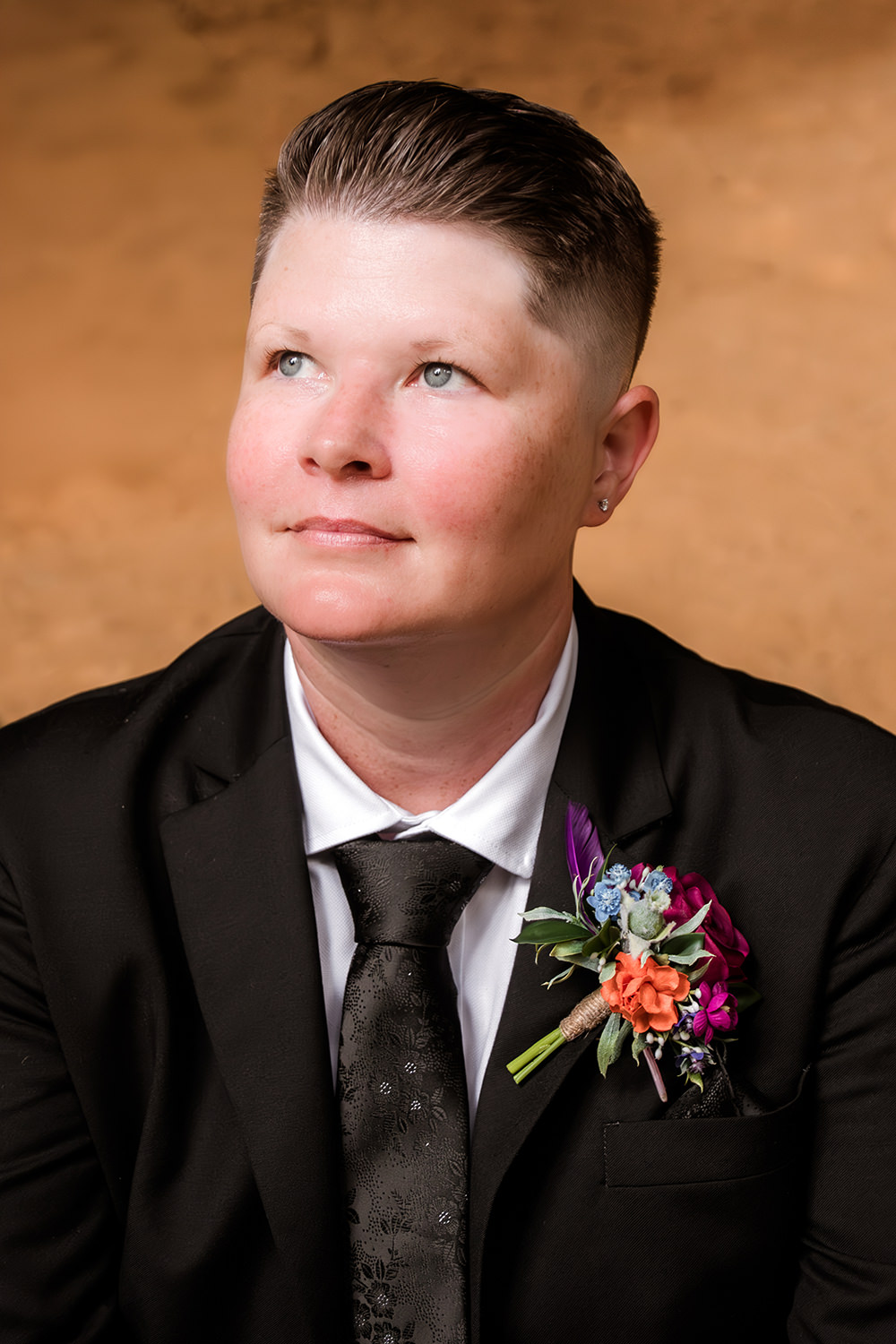 Portrait of a queer bride.