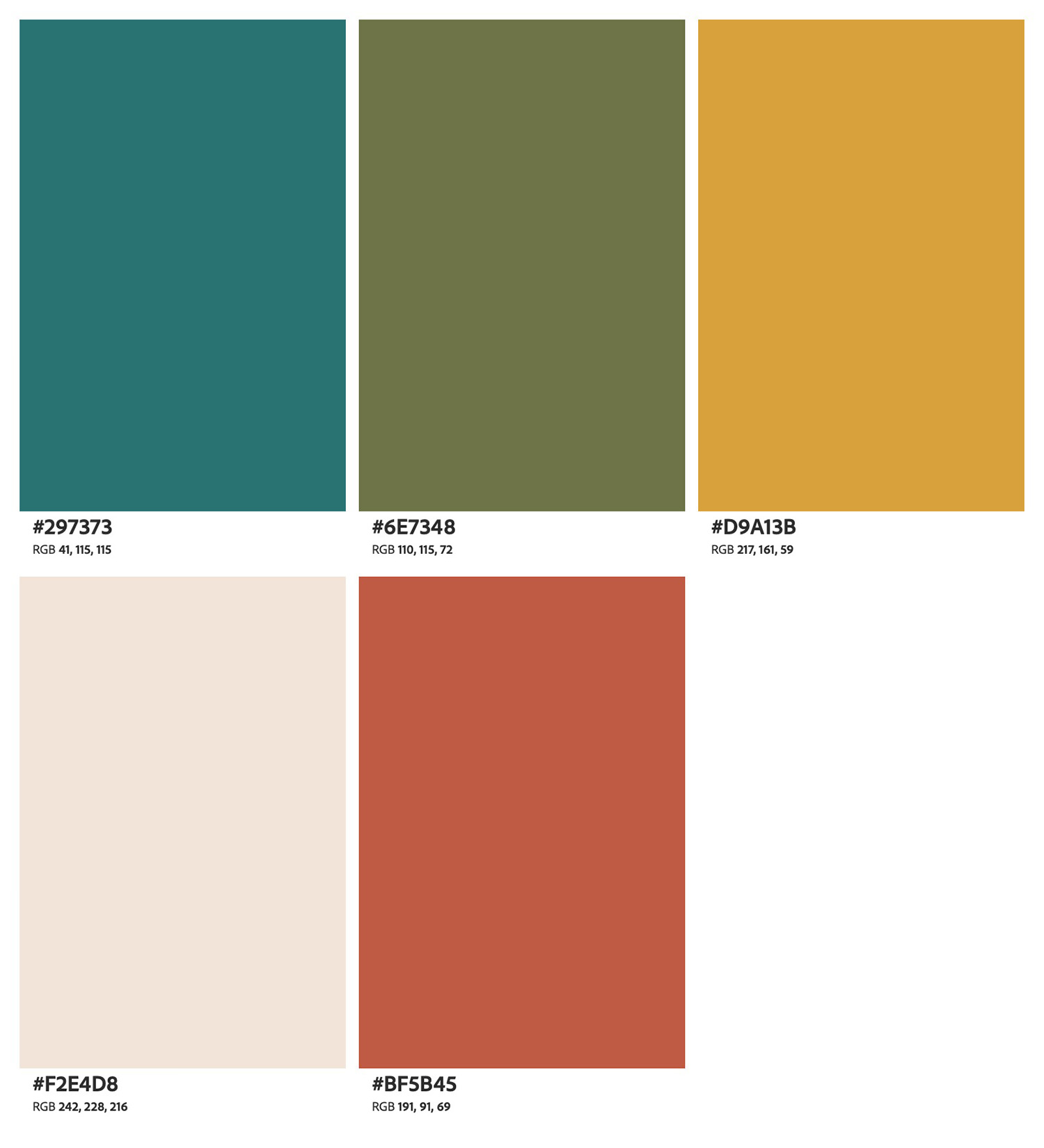 A color wardrobe palette with terracotta and olive green, curated for a Hocking Hills cave engagement session.