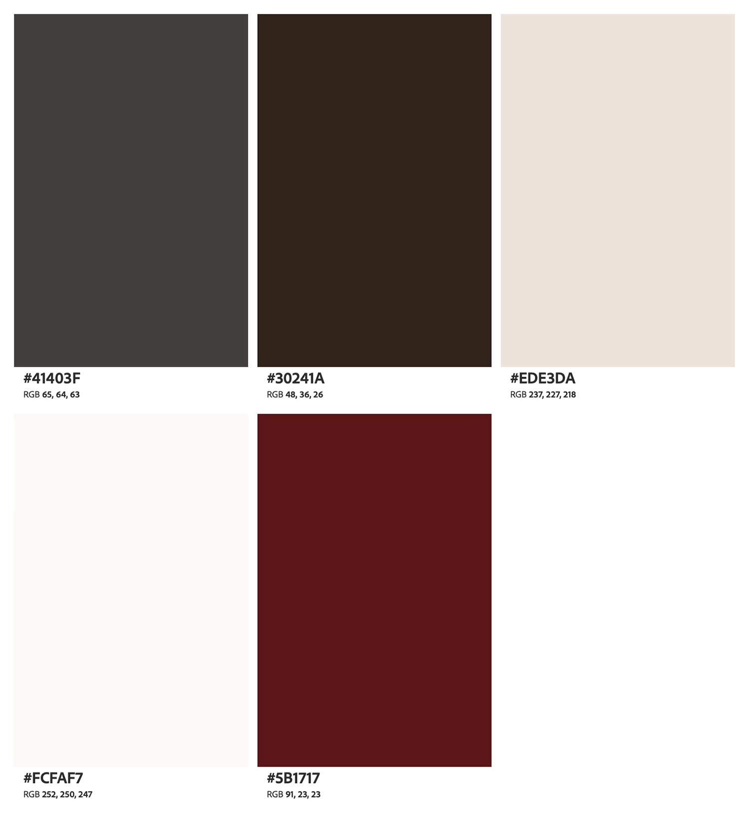A color palette guide for a moody forest session, displaying tones of charcoal grey, deep burgundy, and soft champagne to create high contrast in low-light trail settings.